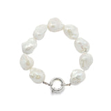 baroque freshwater pearl bracelet with large irregular pearls and sterling silver bolt clasp
