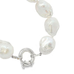 baroque freshwater pearl bracelet with large irregular pearls and sterling silver bolt clasp