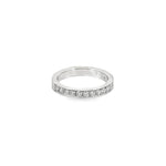 Platinum band with bead-set round brilliant cut diamonds totalling 0.34ct.