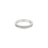 Platinum band with bead-set round brilliant cut diamonds totalling 0.34ct.