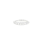 18ct white gold diamond ring featuring twelve round brilliant cut diamonds in a straight row claw setting across the top.