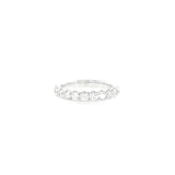 18ct white gold diamond ring featuring twelve round brilliant cut diamonds in a straight row claw setting across the top.