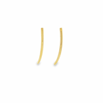 18ct yellow gold curved bar stud earrings featuring a polished finish with post and butterfly fittings.