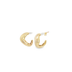 9ct yellow gold curved wave wrap stud earrings featuring an 8 x 3.9mm polished cuff design with post and butterfly fittings.