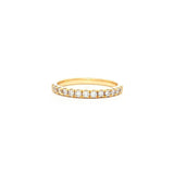 Diamond band in yellow gold with round brilliant cut diamonds