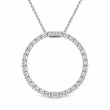 18ct white gold Diamond Circle of Life Pendant featuring 42 claw-set round brilliant cut diamonds totalling 1.61ct in a 30mm circular design.