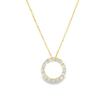 18ct yellow gold Diamond Circle of Life Pendant featuring a 12mm open circle with claw-set round brilliant cut diamonds totalling 0.54ct.