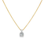 18ct white gold diamond pendant with 0.24ct round brilliant cut diamond in four claw setting