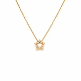 18ct rose gold diamond star necklet featuring a 0.07ct G/SI round brilliant cut diamond on a fine trace chain.