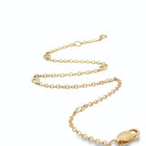 18ct yellow gold bracelet with bezel set diamond stations along fine chain