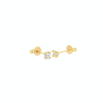 18ct yellow gold diamond stud earrings with round brilliant cut diamonds in four claw settings