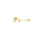 18ct yellow gold diamond stud earrings with round brilliant cut diamonds in four claw settings