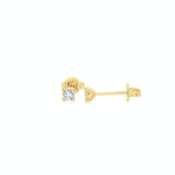 18ct yellow gold diamond stud earrings with round brilliant cut diamonds in four claw settings