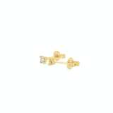 18ct yellow gold diamond stud earrings with round brilliant cut diamonds in four claw settings