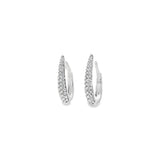 Diamond Tapered Front White Gold Earrings