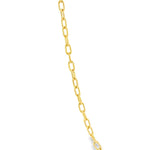 9ct yellow gold elongated oval trace link necklet with parrot clasp, 80cm length.