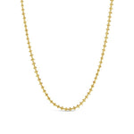9ct yellow gold necklace with facetted square and round bead pattern