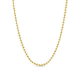 9ct yellow gold necklace with facetted square and round bead pattern