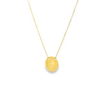 18ct yellow gold necklet featuring a circular flat disc pendant on a 45cm fine trace link chain, polished finish.