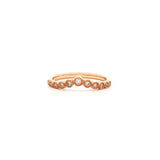 Graduating diamond curved band in rose gold