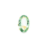 9ct yellow gold ring featuring a large 29 x 18mm oval cut green quartz in a four-claw setting with engraved shoulders.