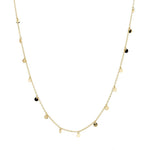 9ct yellow gold necklace with facetted chain and hanging disc details