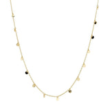 9ct yellow gold necklace with facetted chain and hanging disc details