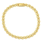 9ct yellow gold bracelet with interlocking elongated pear-shaped links