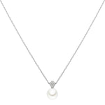 18ct white gold Kailis Charleston Classic pendant with 11mm South Sea pearl and diamond accent.