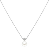 18ct white gold Kailis Charleston Classic pendant with 11mm South Sea pearl and diamond accent.