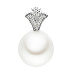 18ct white gold Kailis Charleston Classic pendant with 11mm South Sea pearl and diamond accent.