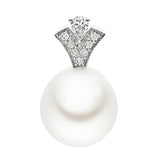 18ct white gold Kailis Charleston Classic pendant with 11mm South Sea pearl and diamond accent.