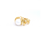 18ct yellow gold Kailis Luminesse Motion Light ring with Australian South Sea pearl.