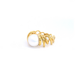 18ct yellow gold Kailis Luminesse Motion Light ring with Australian South Sea pearl.