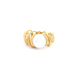 18ct yellow gold Kailis Luminesse Motion Light ring with Australian South Sea pearl.