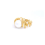 18ct yellow gold Kailis Luminesse Motion Light ring with Australian South Sea pearl.