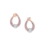 2023 Limited Edition Argyle Ellipse Earrings in 18ct rose and white gold, featuring pavé set graduating ovals with pink and white diamonds, limited edition No. 33 of 80.