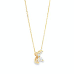 18ct yellow gold diamond necklace with marquise cut diamonds arranged in a star cluster
