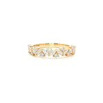 Marquise and round diamond band in yellow gold