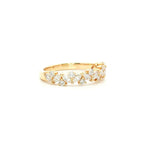 Marquise and round diamond band in yellow gold