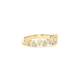 Marquise and round diamond band in yellow gold