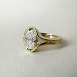 18ct yellow gold oval diamond ring with 1.81ct GIA certified diamond in NSEW claw setting