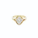 18ct yellow gold oval diamond ring with 1.81ct GIA certified diamond in NSEW claw setting