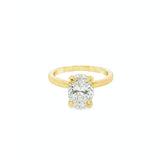 18ct yellow gold oval diamond ring with 2.00ct centre diamond and accent diamonds