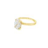18ct yellow gold oval diamond ring with 2.00ct centre diamond and accent diamonds