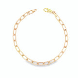 9ct yellow gold paperclip link bracelet with oval oblong links