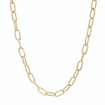 9ct yellow gold paperclip link chain with oval oblong links