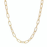 9ct yellow gold paperclip link chain with oval oblong links