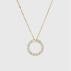 18ct yellow gold Diamond Circle of Life Pendant featuring a 12mm open circle with claw-set round brilliant cut diamonds totalling 0.54ct.