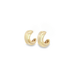 9 ct yellow gold puff-tapered cuff stud earrings with post and butterfly fittings.